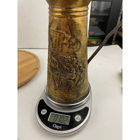 Antique ELPEC England Embossed Brass Decorative Pitcher Stamped - Picture 8 of 10